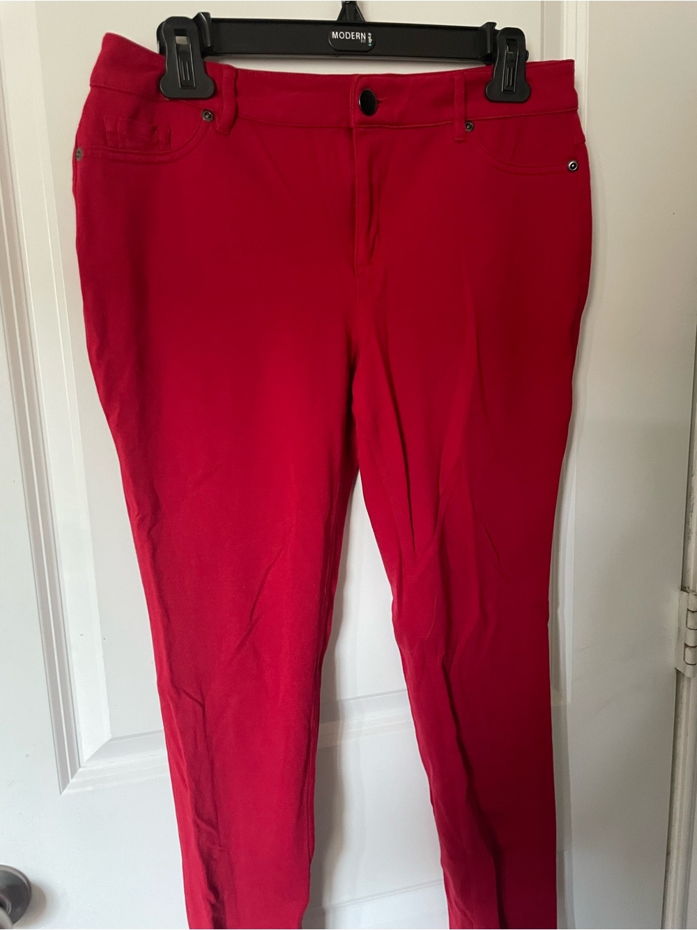 Cato Slim Stretch Skinny Pants in Bright Red